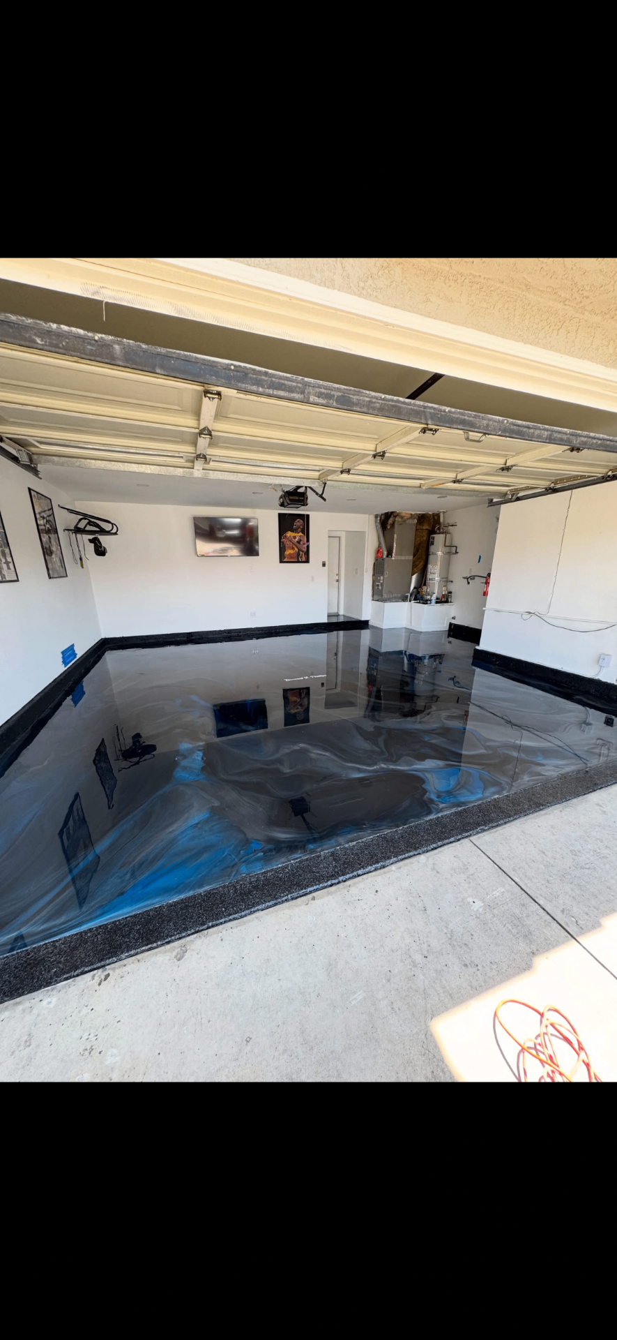 Blue Storm Garage — Metallic epoxy floor in Marietta, GA
