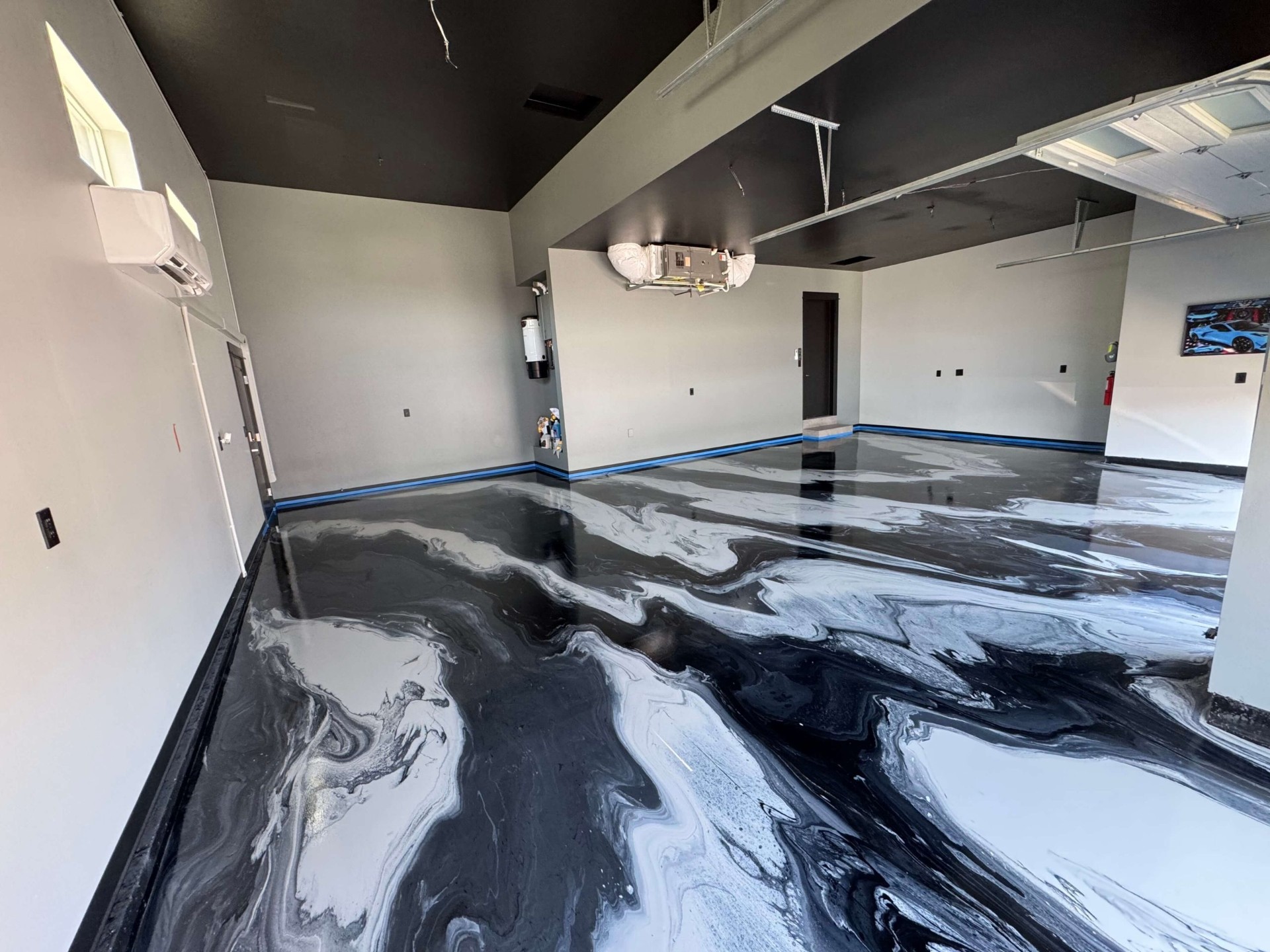Monochrome Marble Garage — Metallic epoxy floor in Atlanta, GA